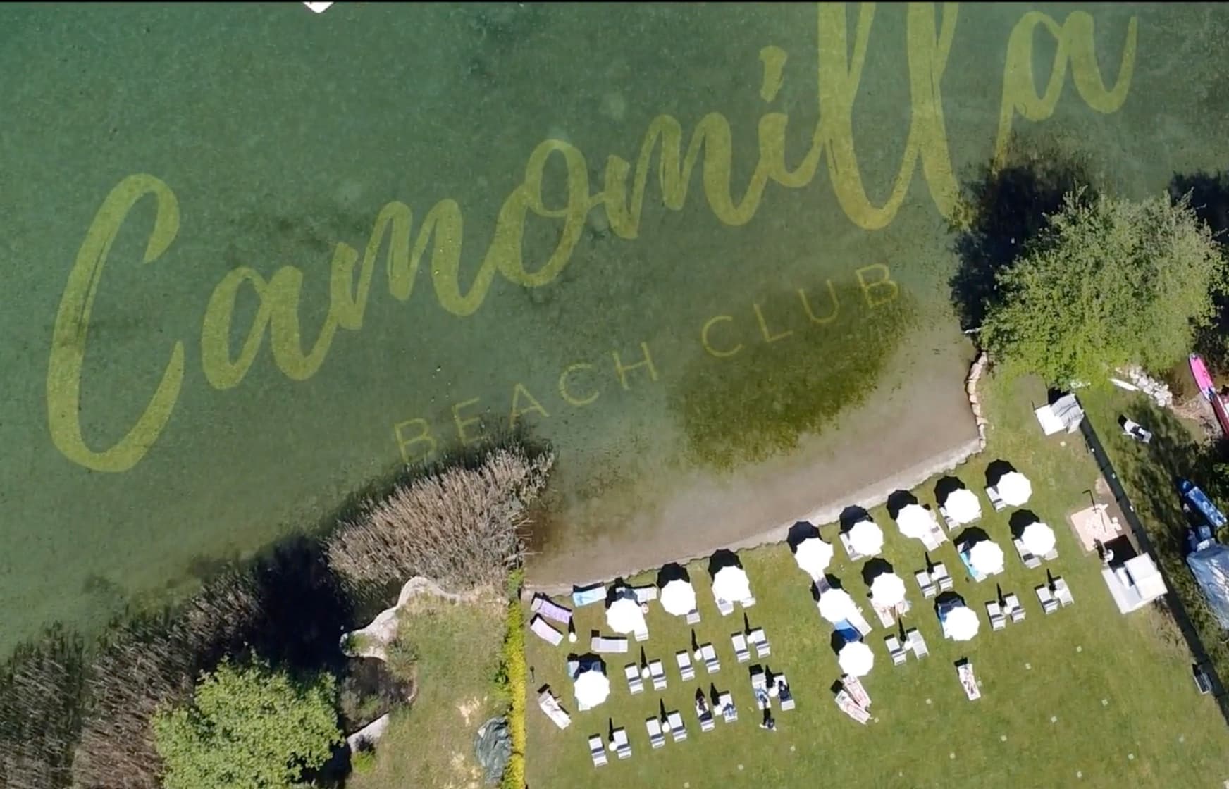 Video AI promozionale Lido Estivo Camomilla Beach Club sul lago di Monate