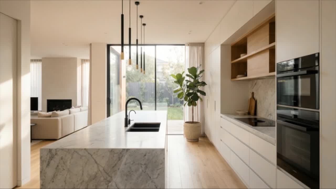 Rendering Concept AI degli interni di una casa di lusso con effetti VFX